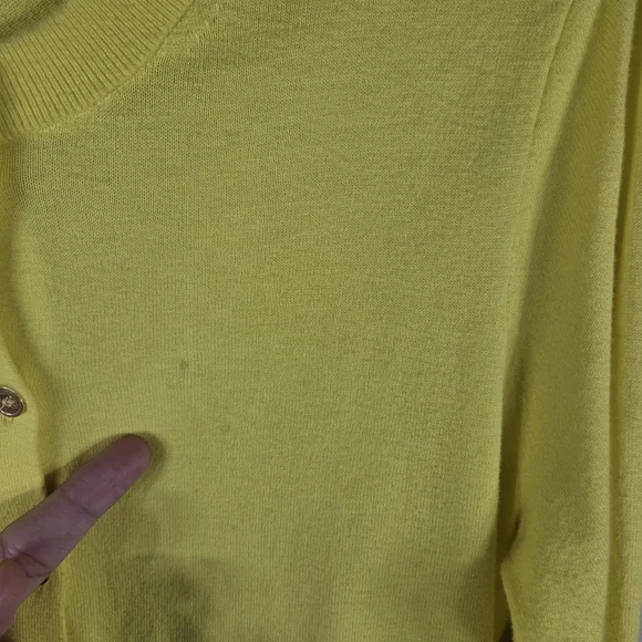 J. Crew Yellow Cardigan Sweater Size S Long Sleeve Button Up Crew Neck Cotton - Picture 3 of 15